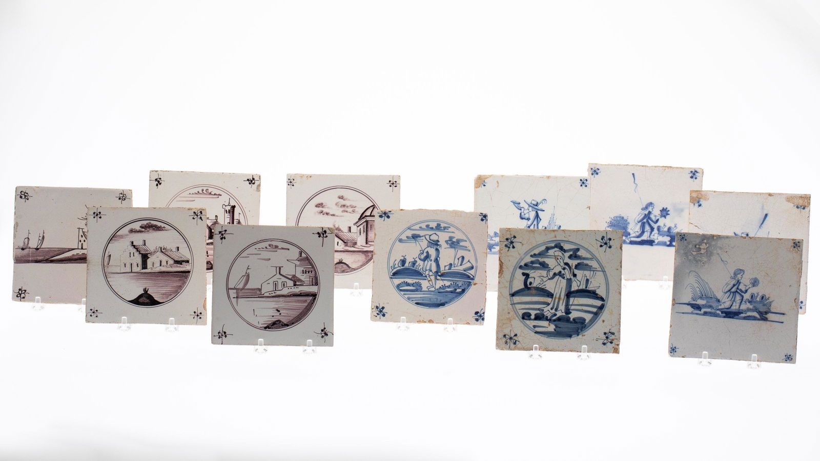 11 Delft Tiles, 18th C (1 of 11)