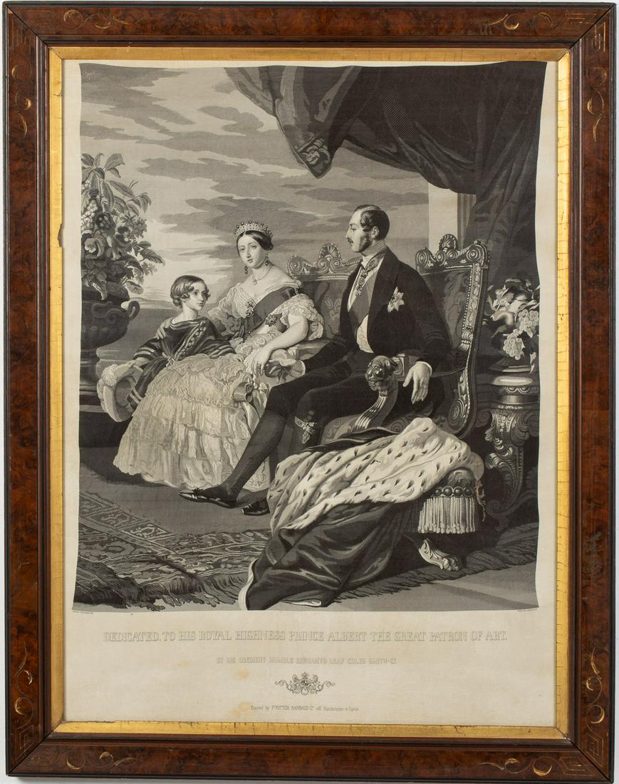 Prince Albert and Queen Victoria on Silk, 19th C (1 of 16)