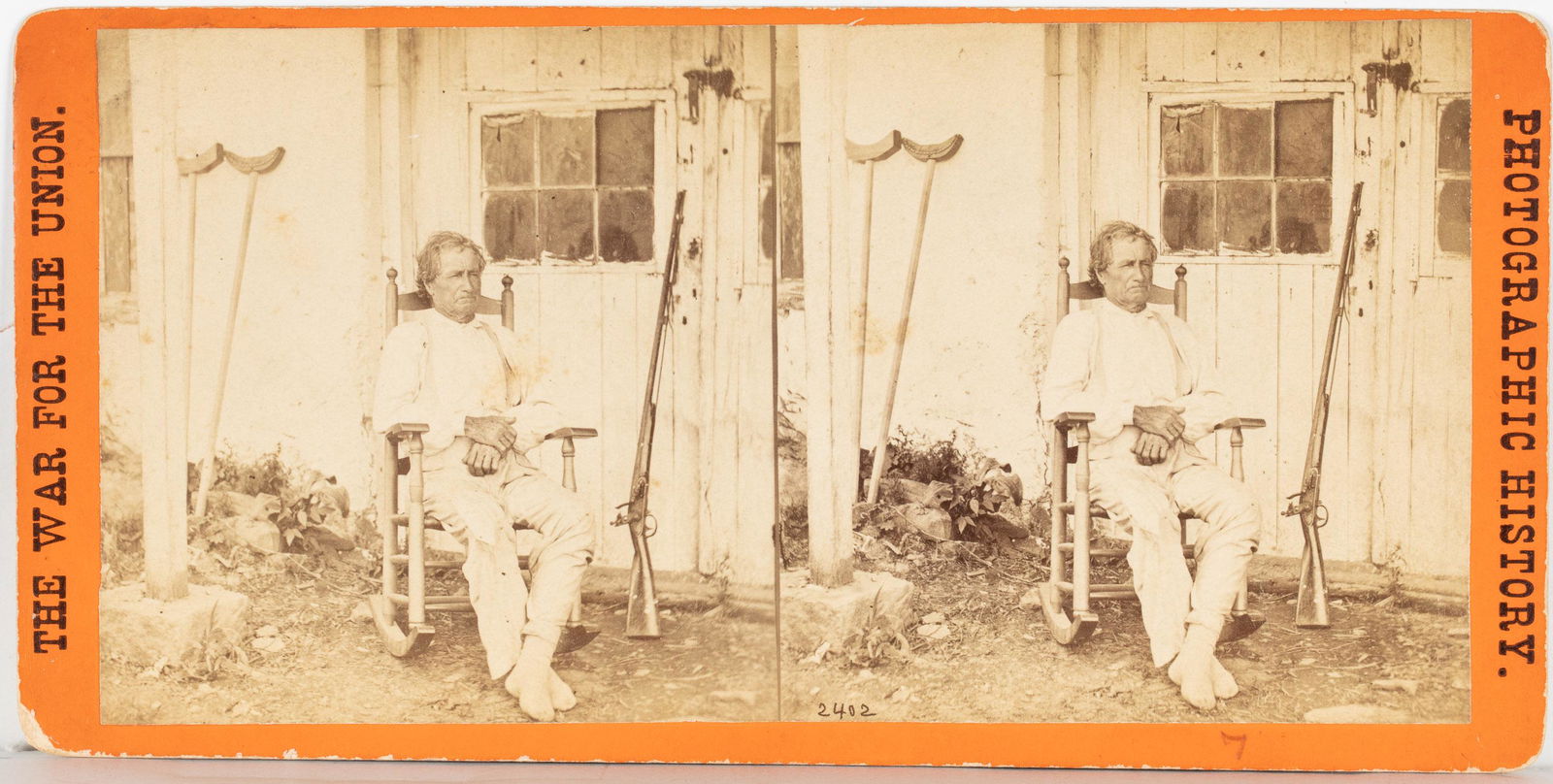 John L. Burns Recovering, Civil War Stereoview (1 of 4)