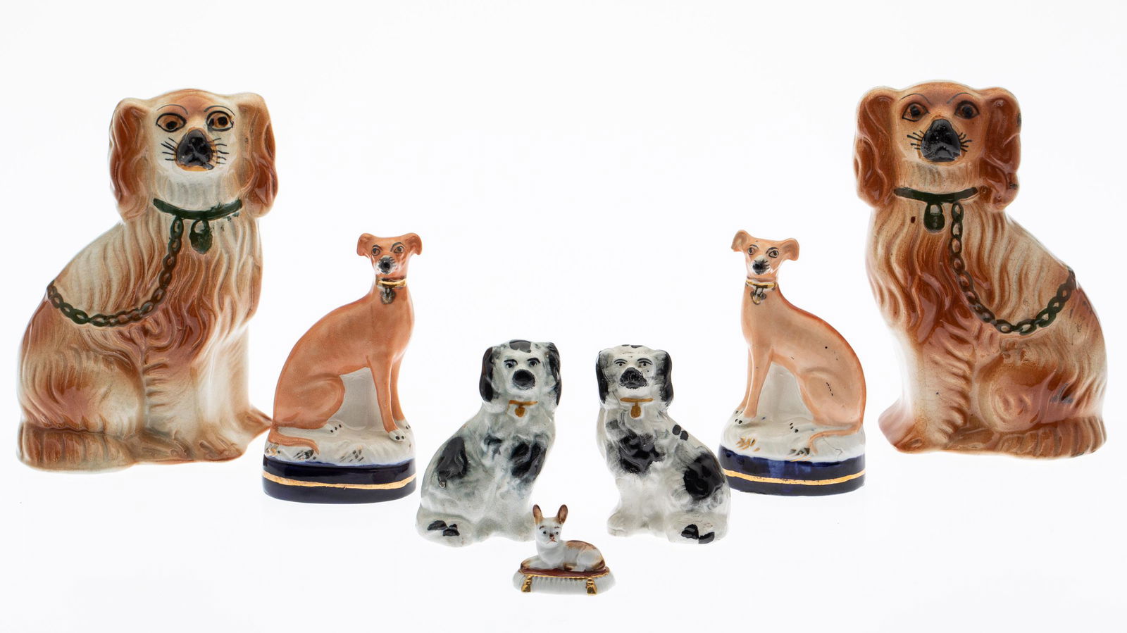 7 Staffordshire Dogs, 19th C and Later (1 of 9)