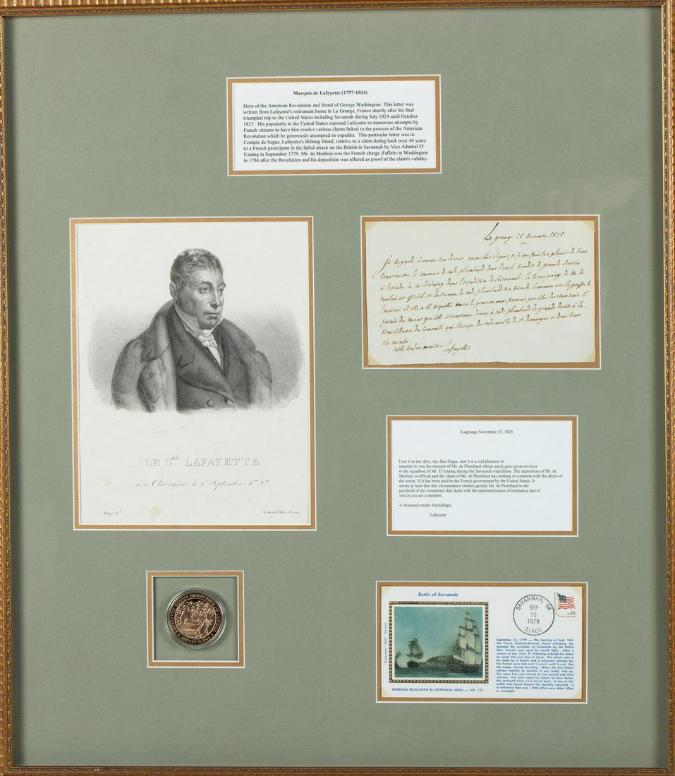 Marquis de Lafayette Signed Letter,  1825 (1 of 10)
