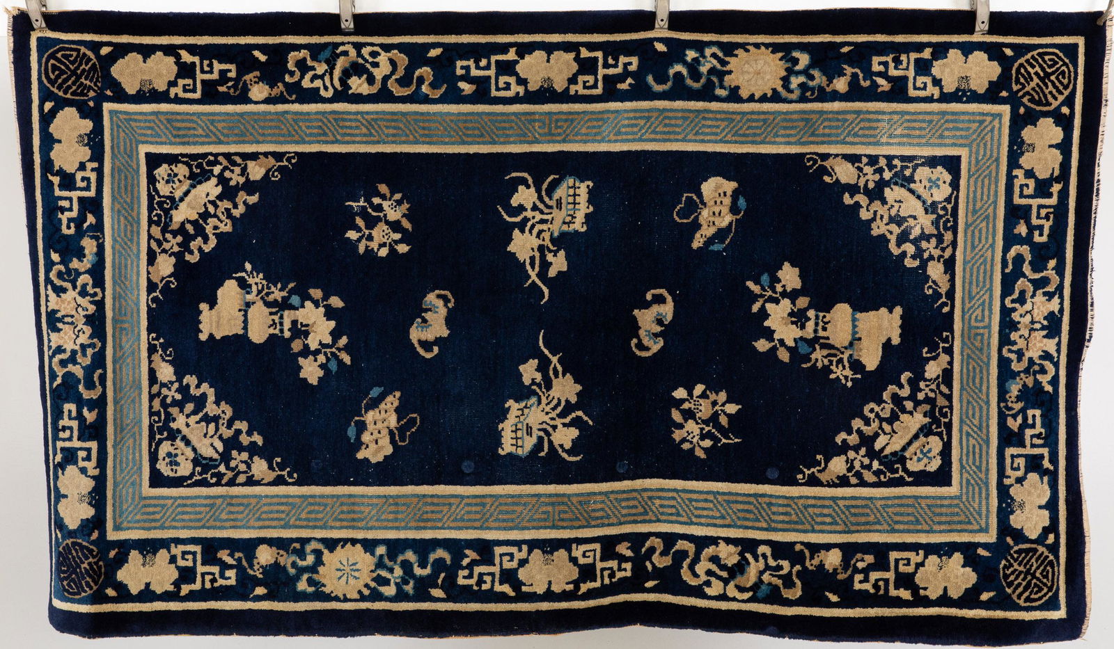 Chinese Blue and Cream Small Rug (1 of 13)