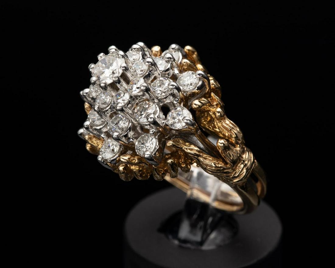 14K Gold and Diamond Ring with Yellow Gold Jacket (1 of 8)