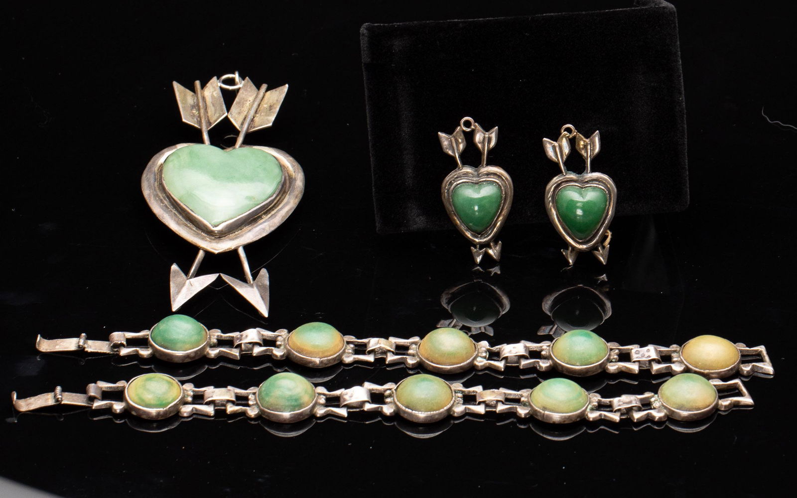 Group of Mexican Silver and Turquoise Jewelry (1 of 9)