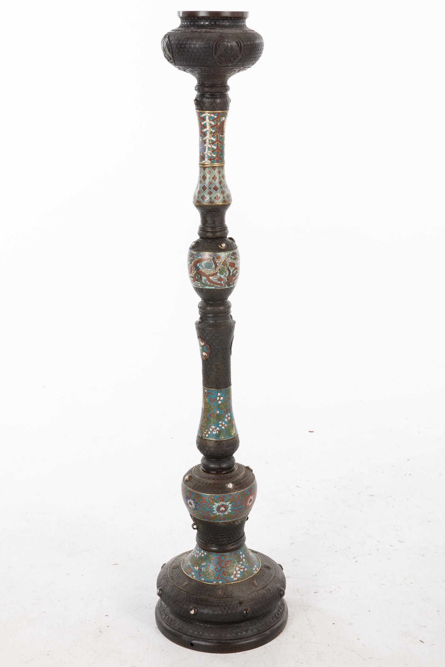 Chinese Cloisonne Standing Oil Lamp (1 of 12)