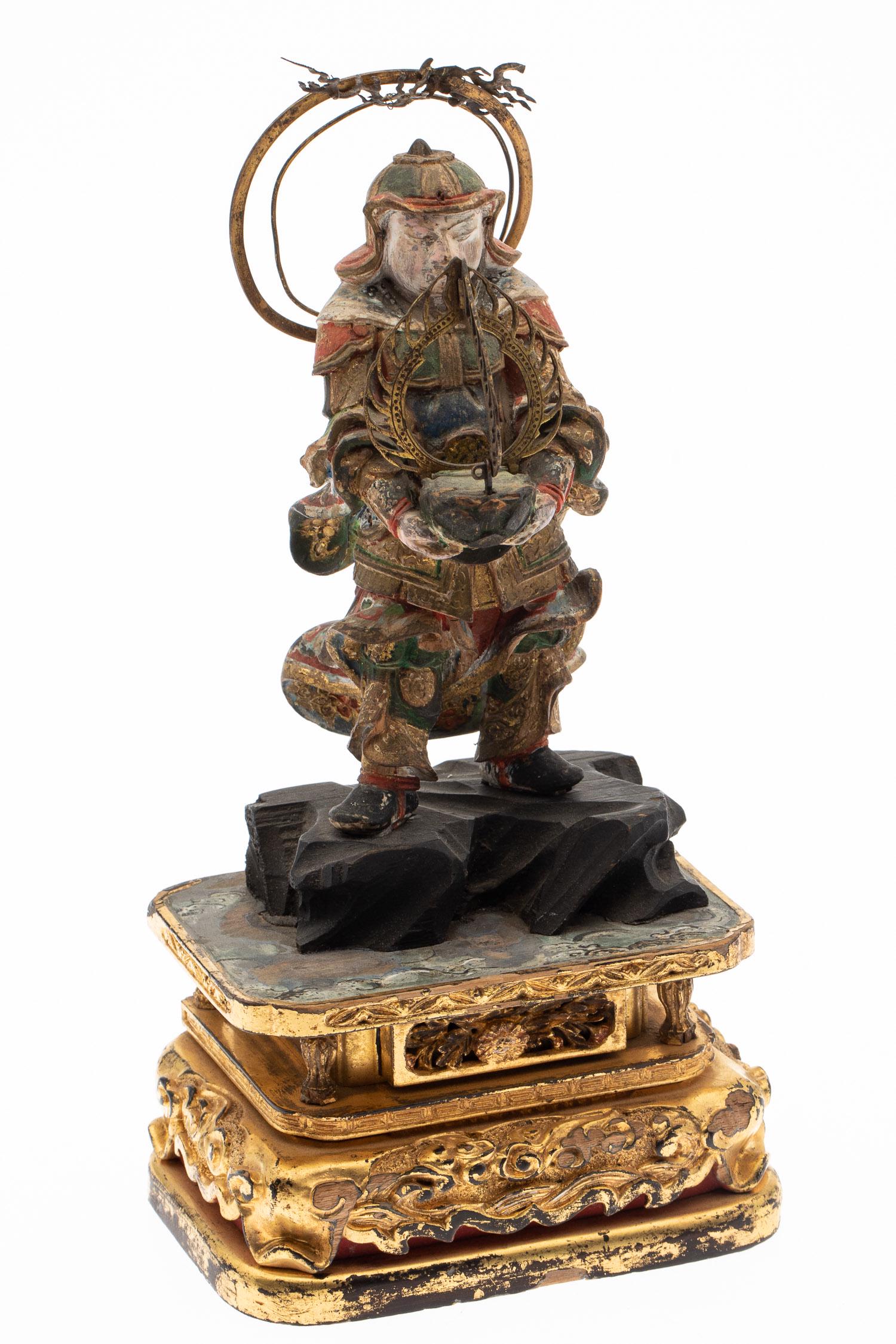 Japanese Carved Wood Statue, 19th C (1 of 10)