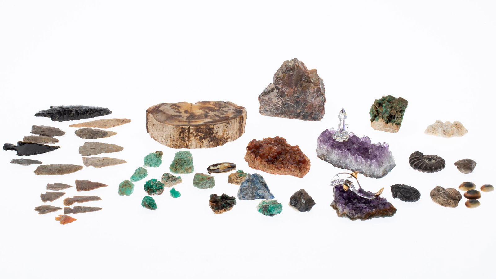 Miscellaneous Group of Stones, Fossils & Arrowheads (1 of 10)