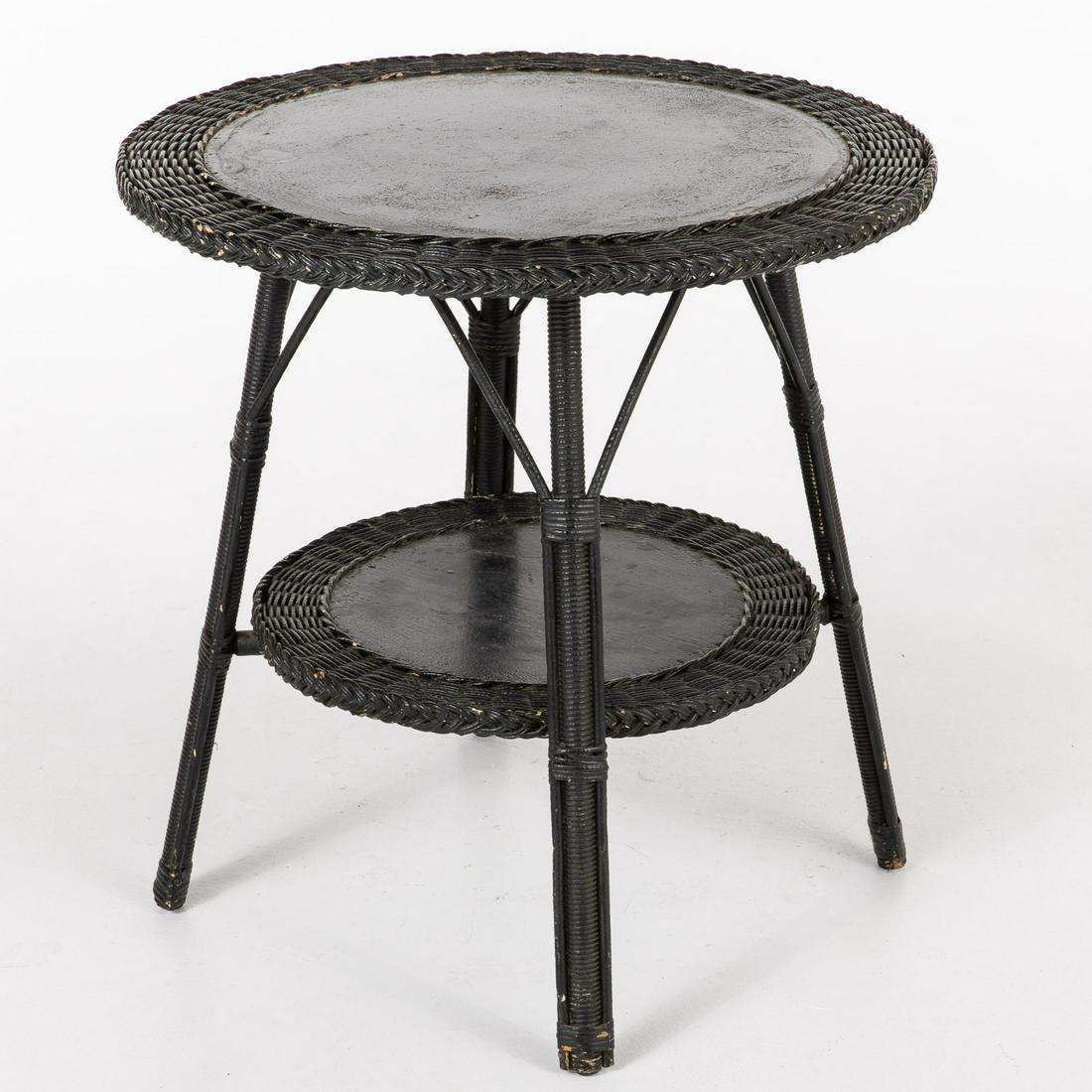 Black Painted Wicker Table (1 of 9)