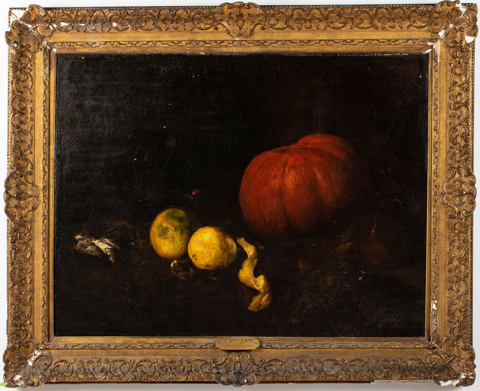 Antoine Vollon (1833-1900) Pumpkin Still Life, O/C (1 of 17)
