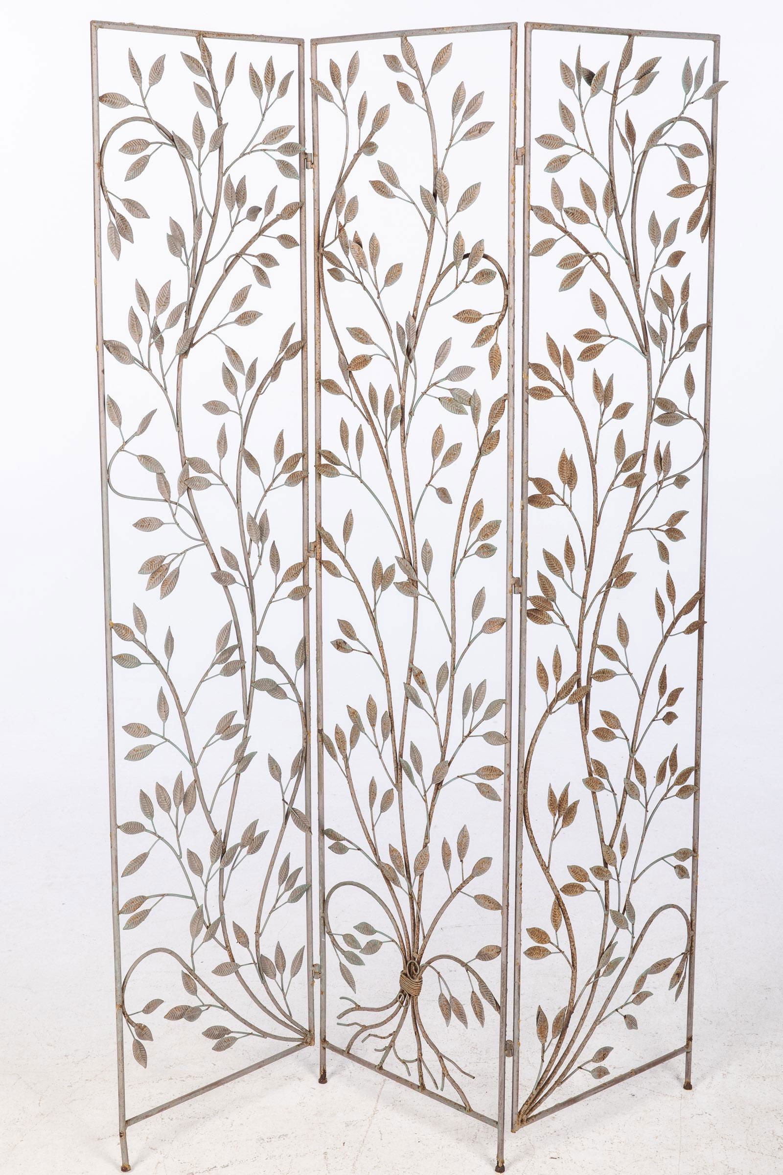 Wrought Iron Three Panel Screen (1 of 4)