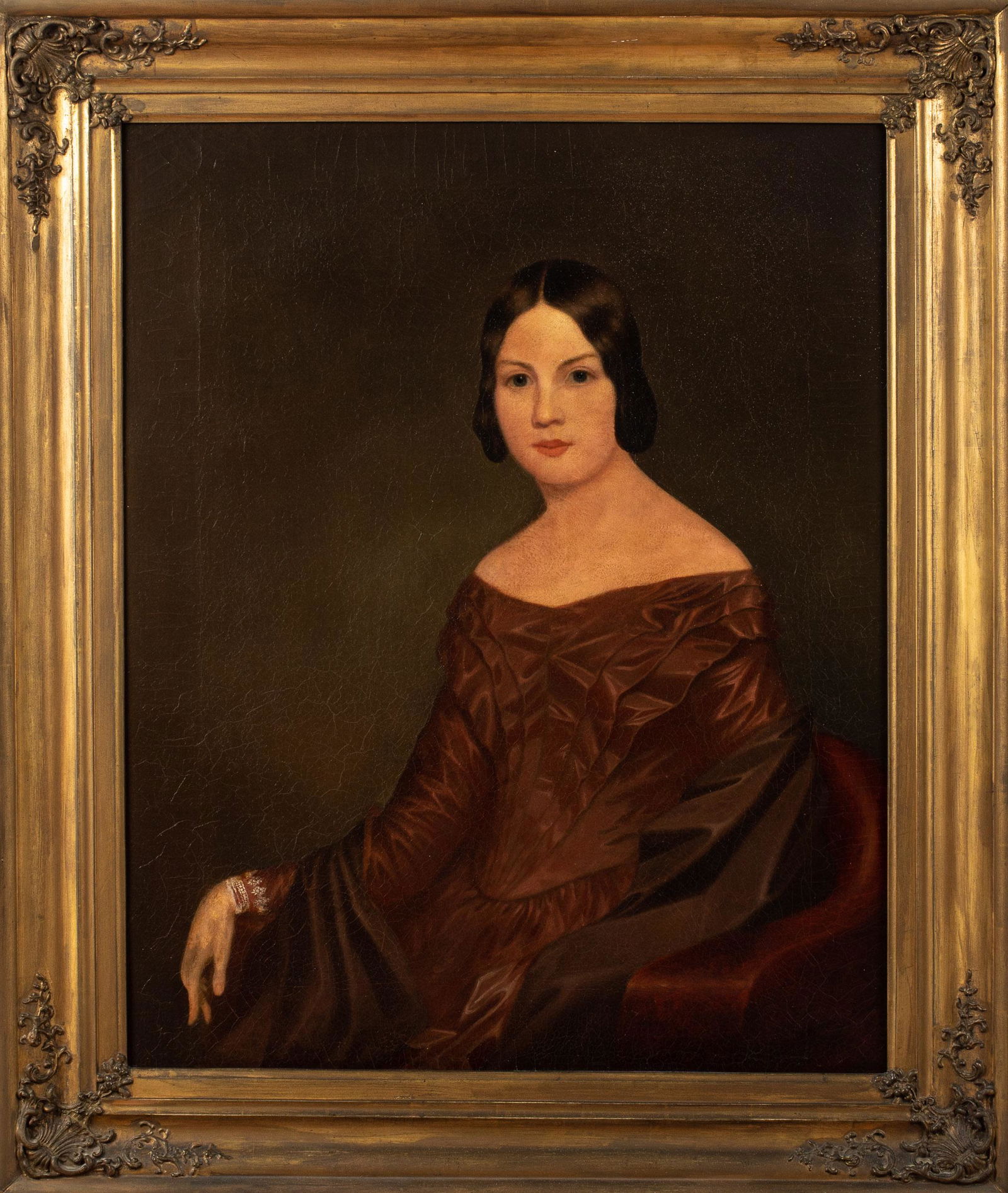 American School, Portrait of Woman in Red Dress, O/C (1 of 14)