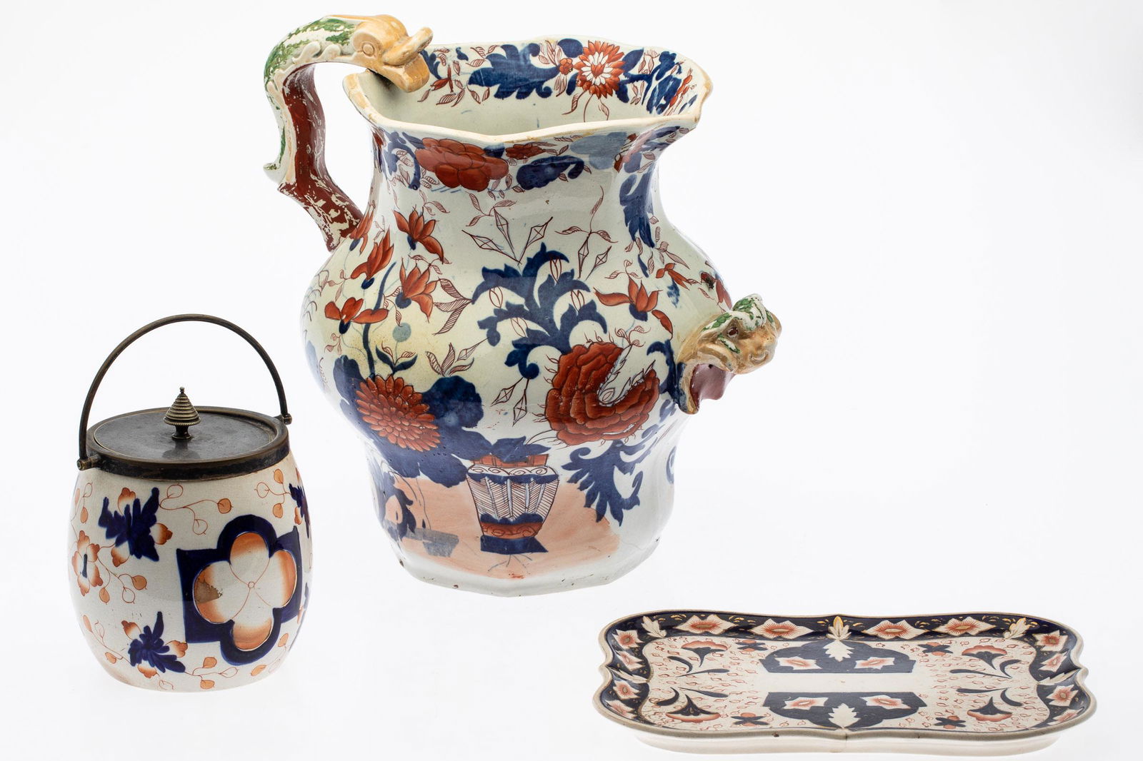 English Porcelain Pitcher, Ice Bucket, and Platter (1 of 17)