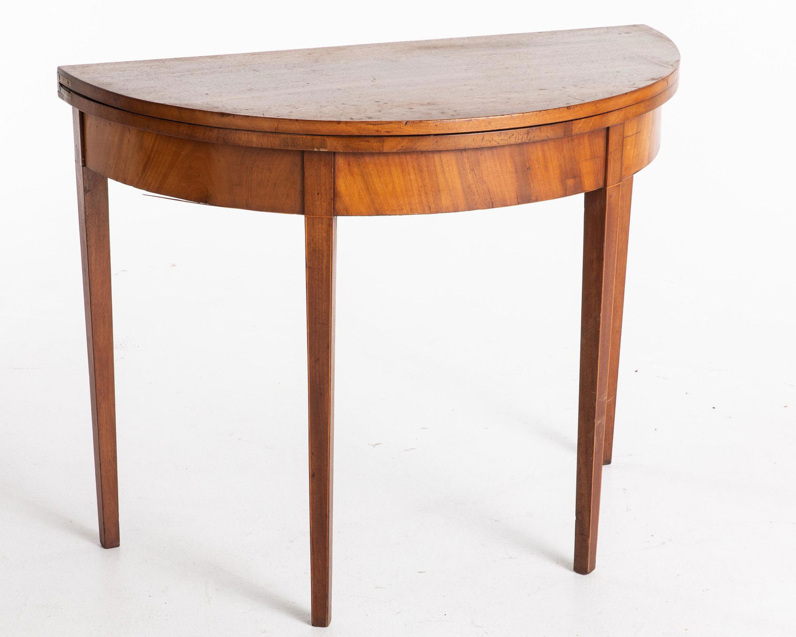 George III Mahogany Demilune Card Table (1 of 12)