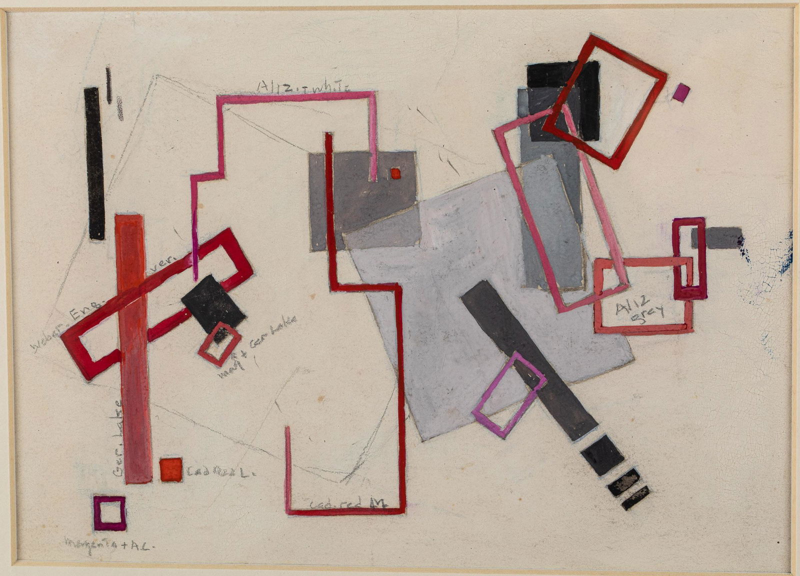 Helen Kendall (1892-1970), Fugue in Rectangles, Gouache (1 of 15)