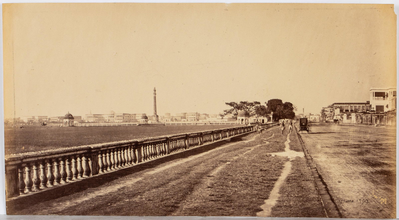 Samuel Bourne, Panorama of Calcutta, Albumen Photo: Description: Samuel Bourne (British, 1834-1912), Panorama of Calcutta, India, Albumen Photo, c. 1870s , signed and numbered '1709' lower right, with pencil inscription '1709' and '24' on back, to