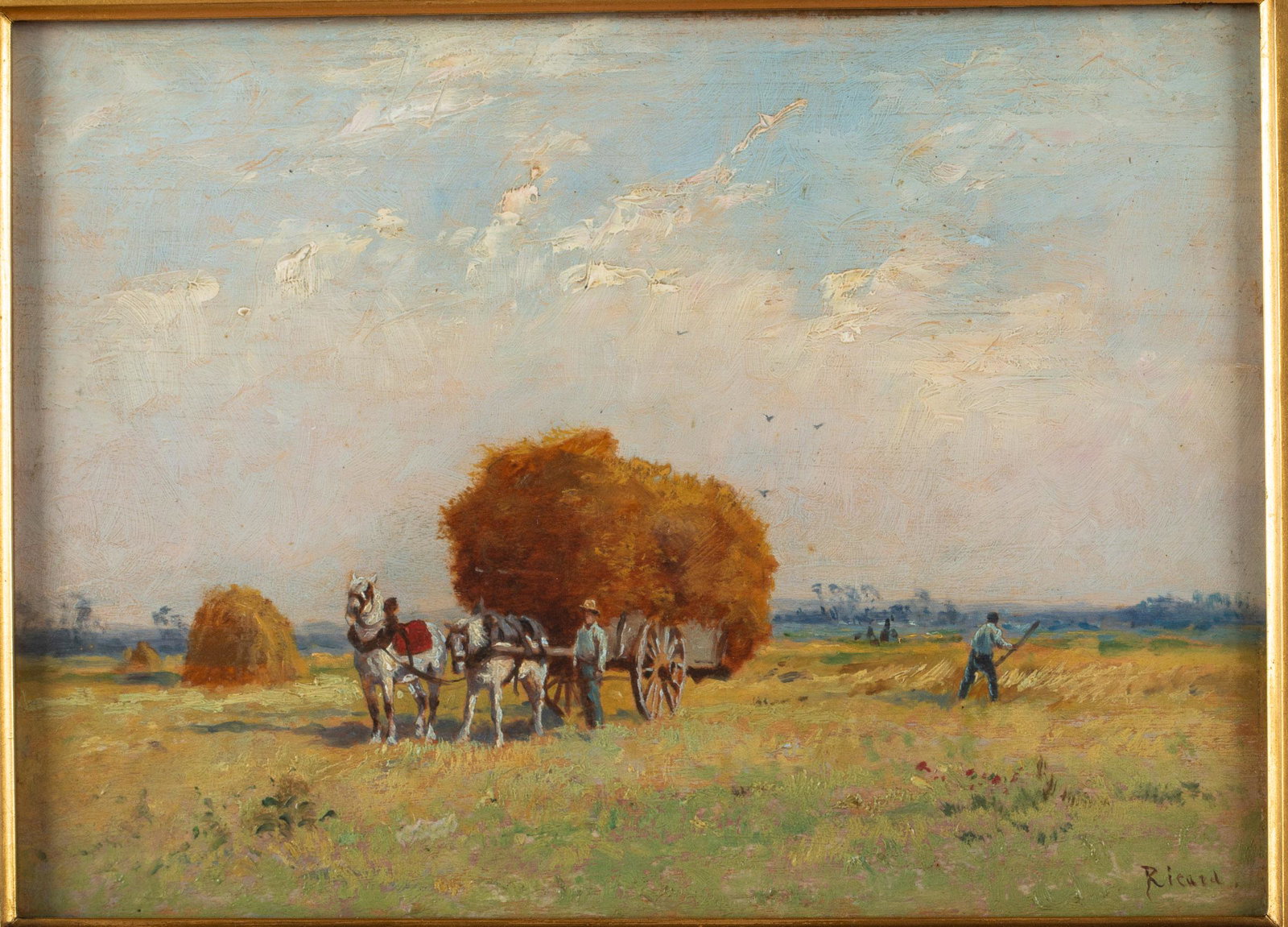 Rene Ricard (French, b. 1889), Hay Cart, O/B (1 of 13)