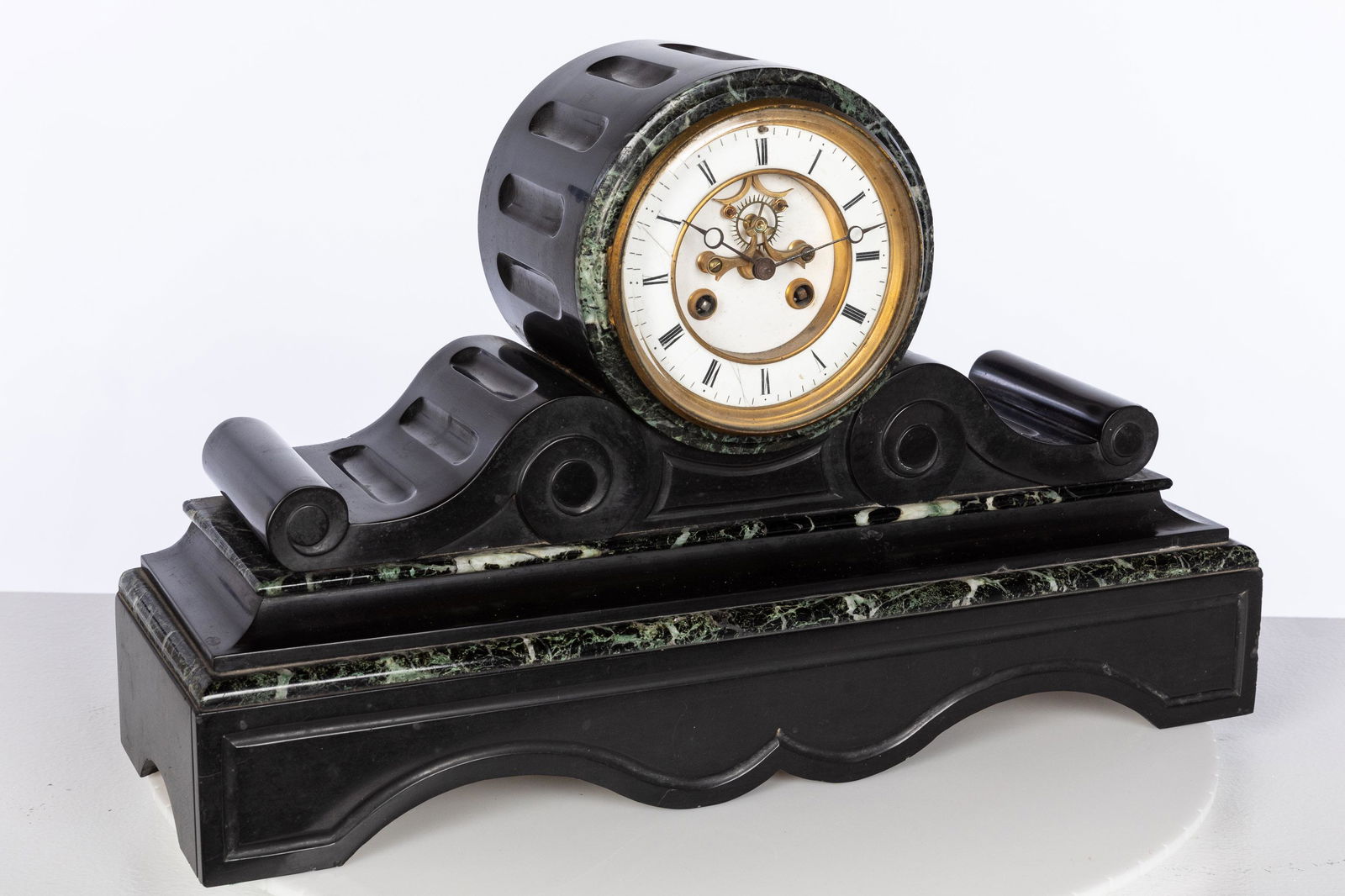 Slate and Marble Mantle Clock, 19th C (1 of 11)