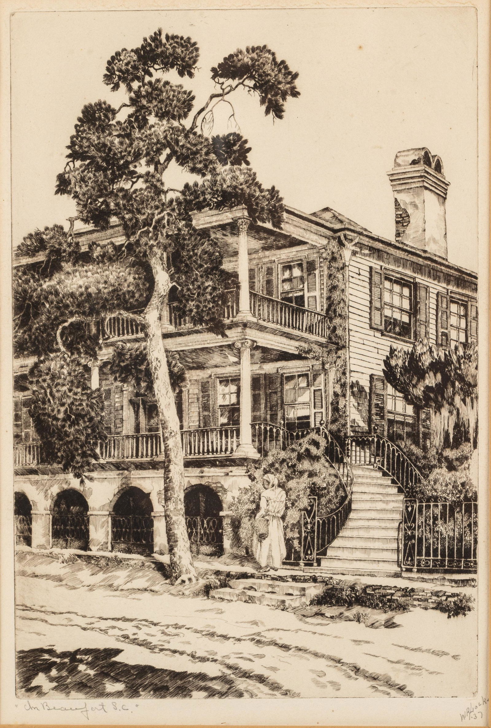 Walter R. Locke (1883-1949), Beaufort SC, 1937, Etching (1 of 12)