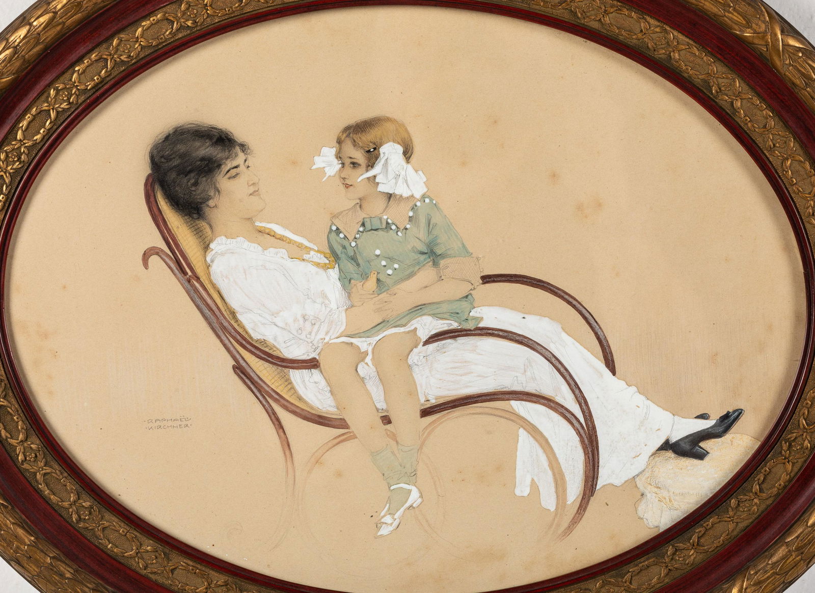 Raphael Kirchner, Mother and Daughter, Gouache (1 of 13)