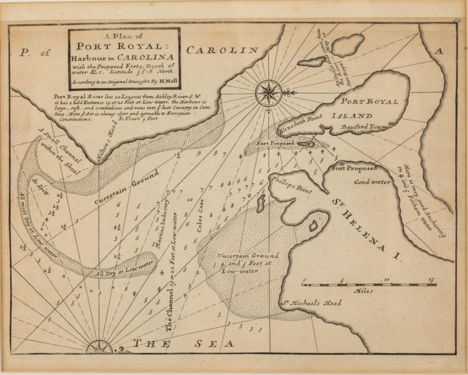 Moll, Plan of Port Royal Harbour in Carolina 1730-32 (1 of 13)