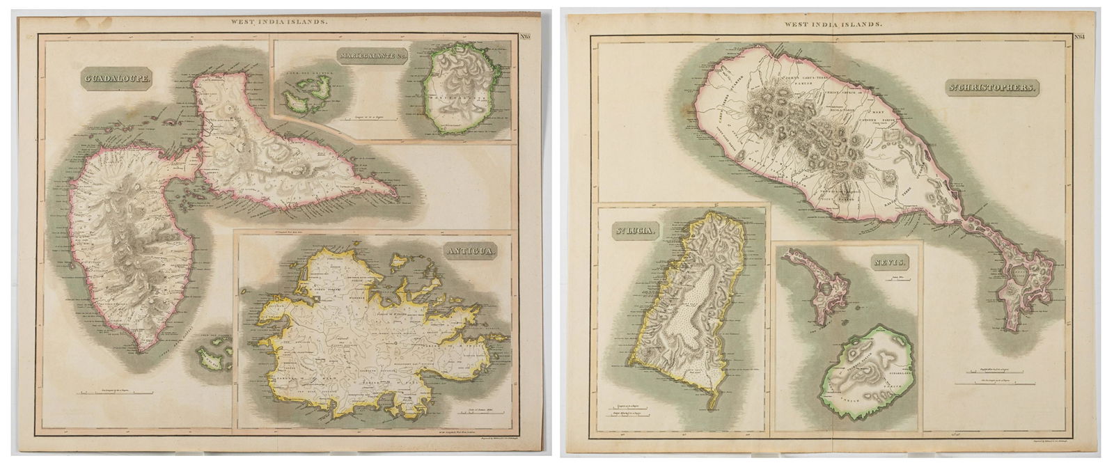 Two Hand Colored Engravings of West India Islands (1 of 20)