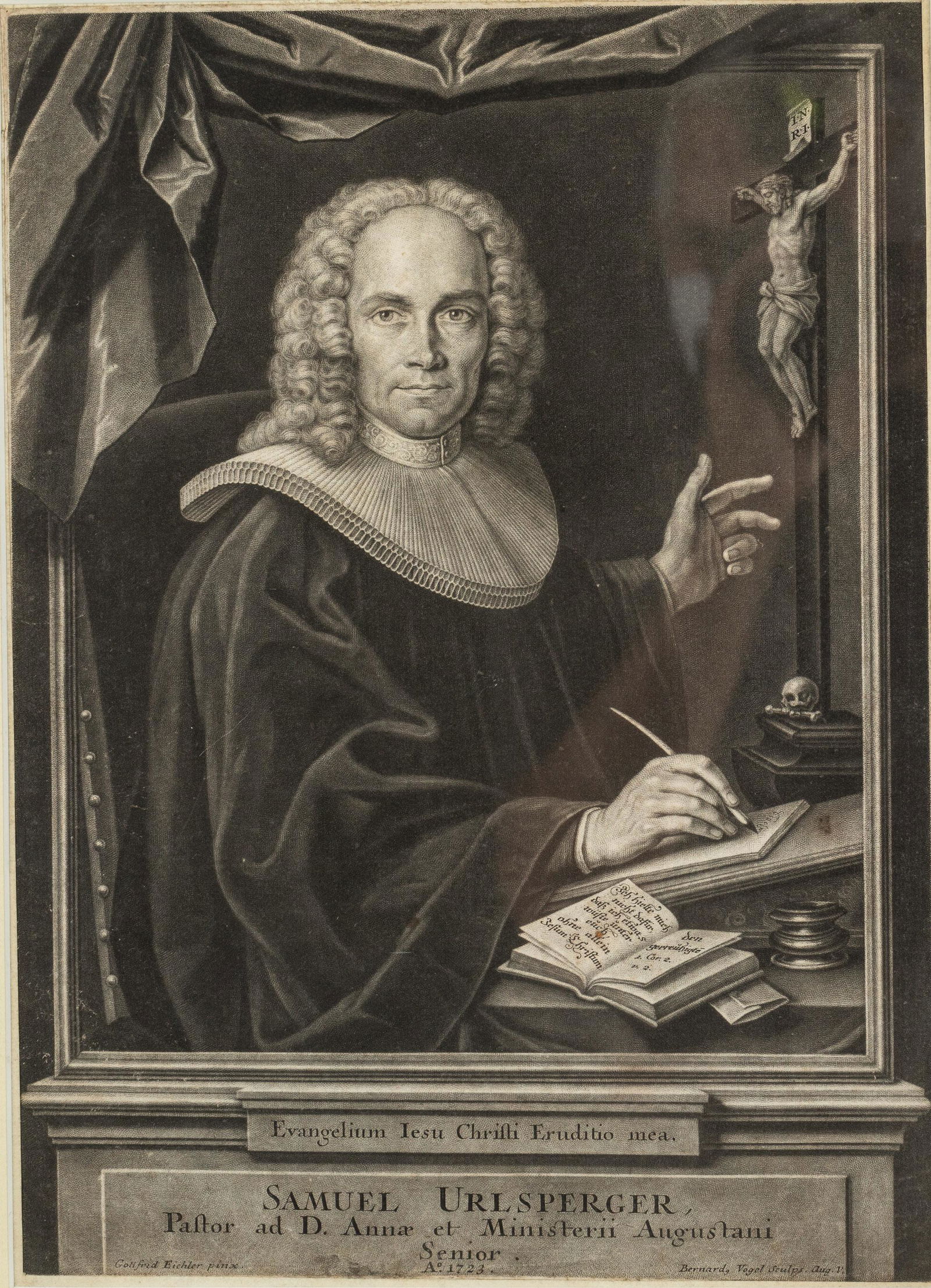 Samuel Urlsperger Portrait Engraving, 18th C (1 of 14)