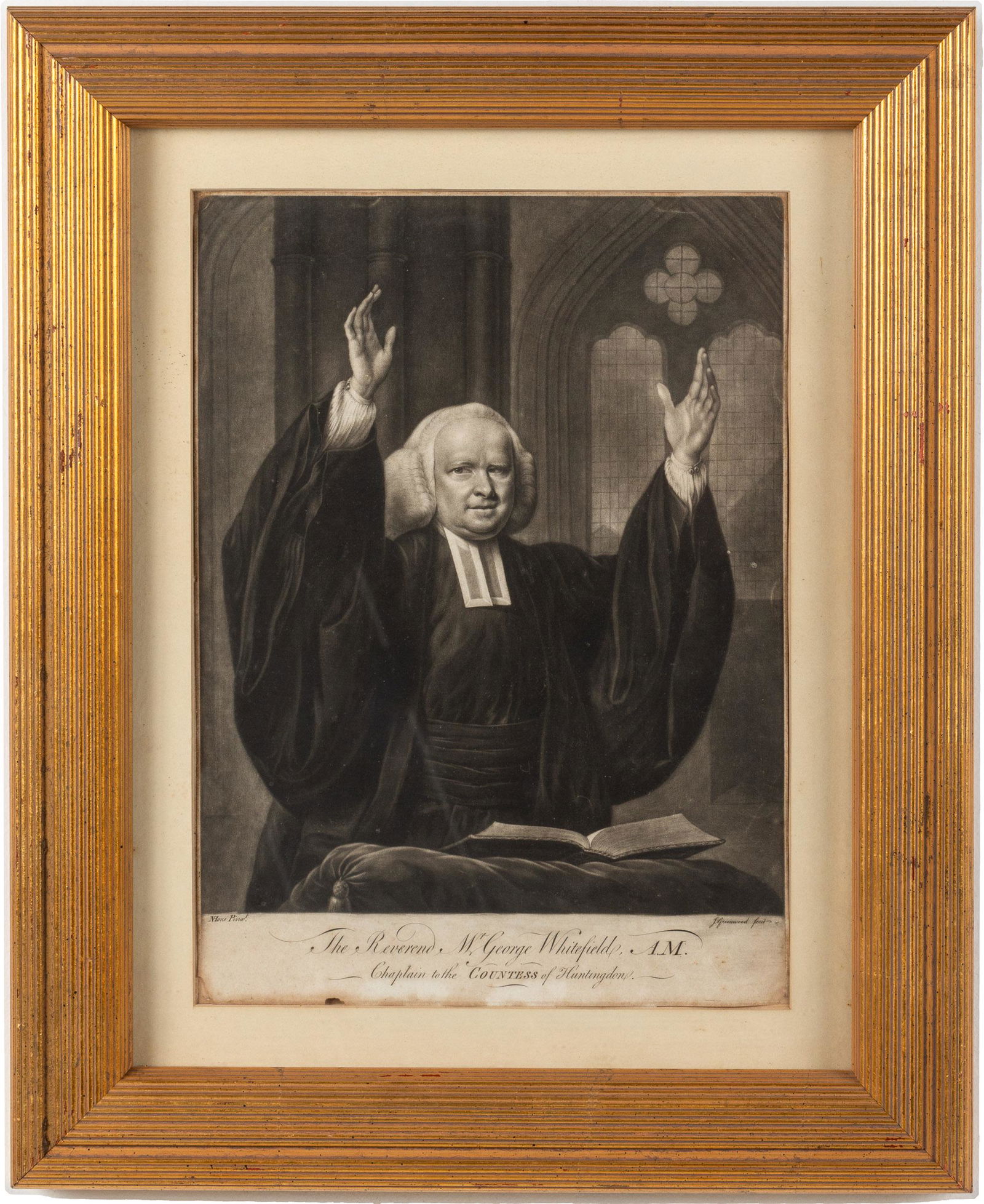 Reverend George Whitefield Portait Engraving, 18th C (1 of 15)