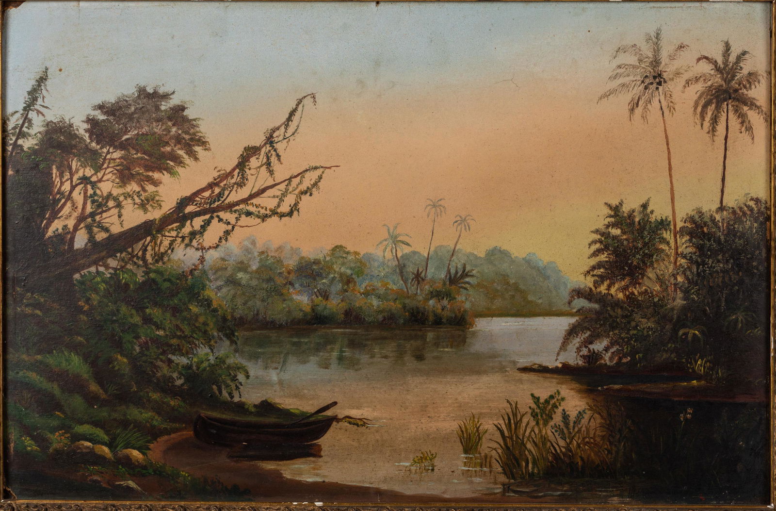 Unsigned, Landscape with River, O/B, 19th C (1 of 13)
