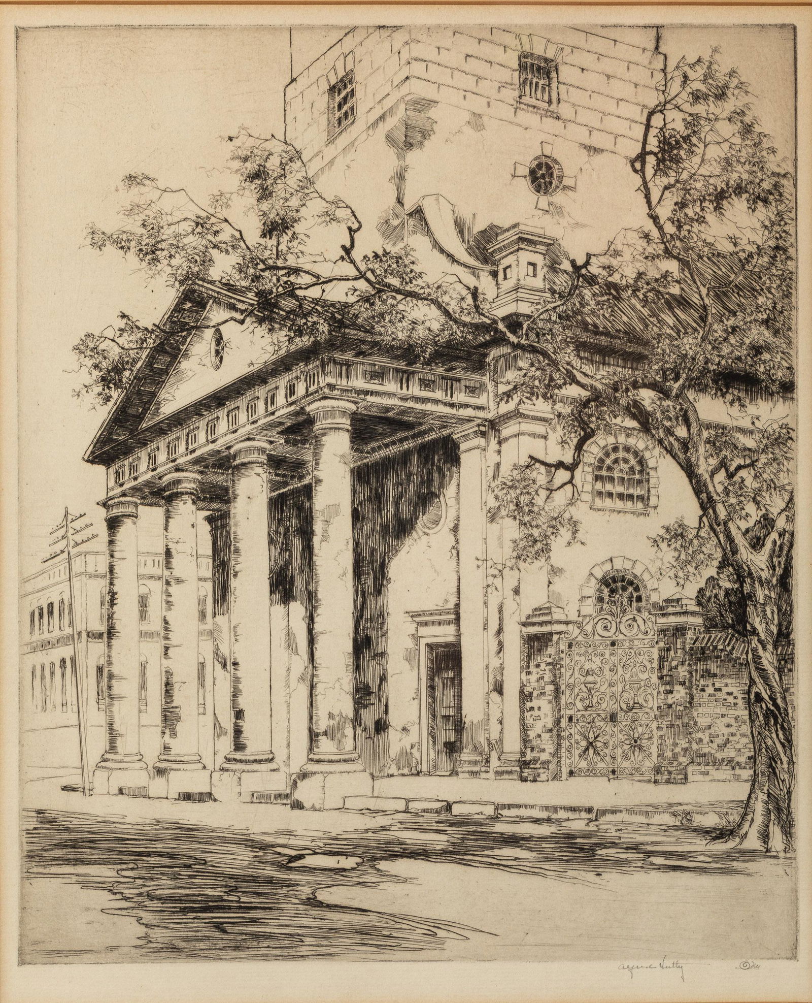 Alfred Hutty, Old St. Michael's, Charleston, Etching (1 of 13)