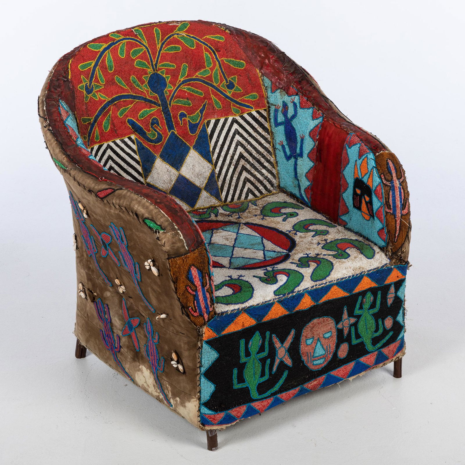 Unusual Beaded African Armchair (1 of 16)