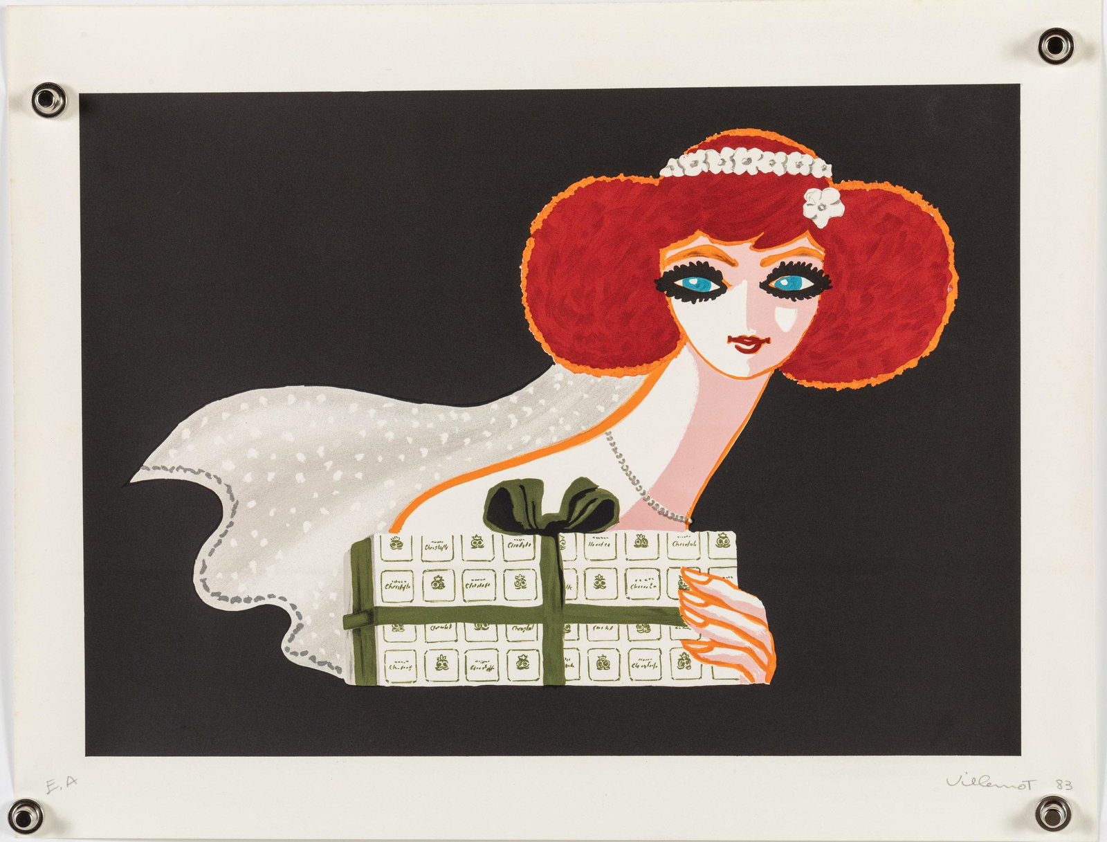 Villemot (1911-1998), Bride with Present, Lithograph: Property from a Private Collection Hilton Head Island, SC Description: Bernard Villemot (French, 1911-1998), Bride with Present, Lithograph, pencil signed 'Villemot 83' lower right, and marked 'E.