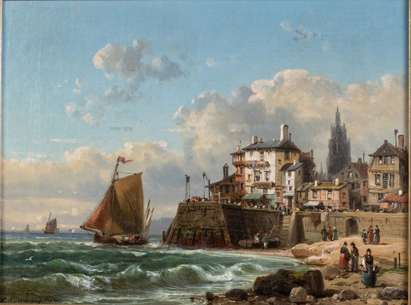 Charles Kuwasseg, Douarnenez in Brittany, O/C (1 of 15)