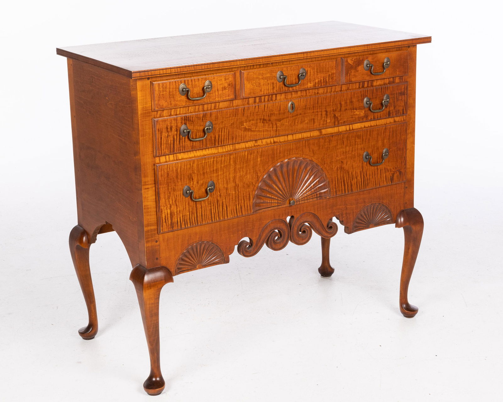 Eldred Wheeler Dunlap Style Tiger Maple Lowboy (1 of 11)