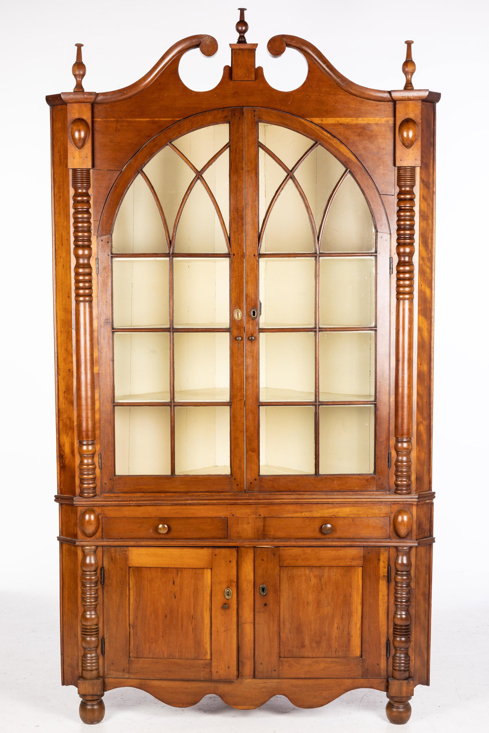 Federal Cherrywood Corner Cupboard, c. 1820 (1 of 13)