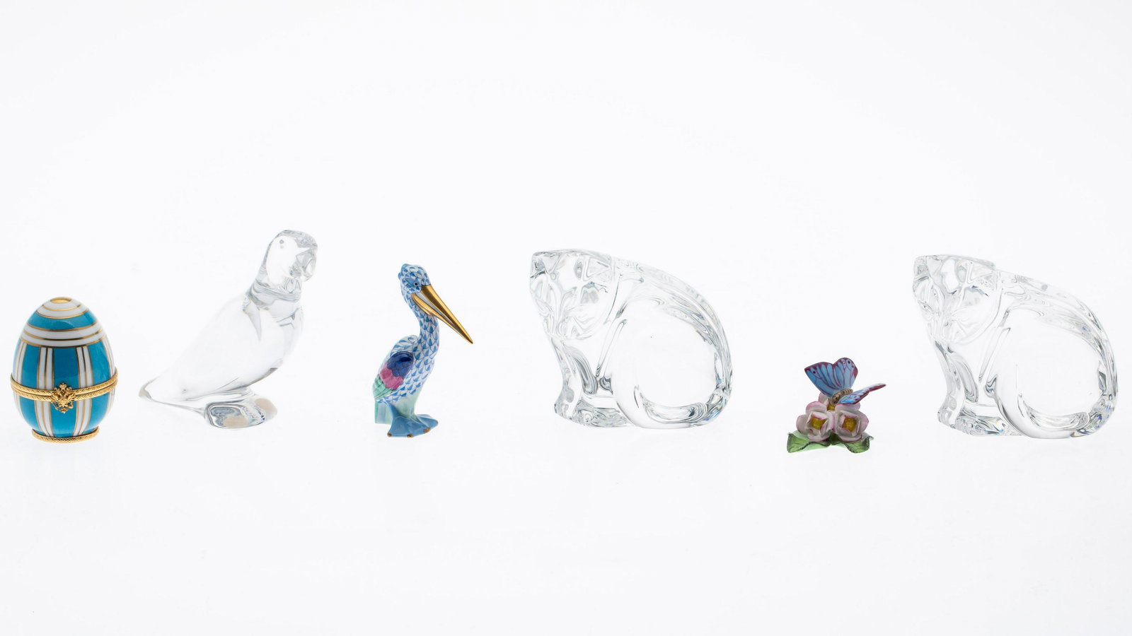 6 Glass & Porcelain Articles Including Baccarat & Herend (1 of 18)