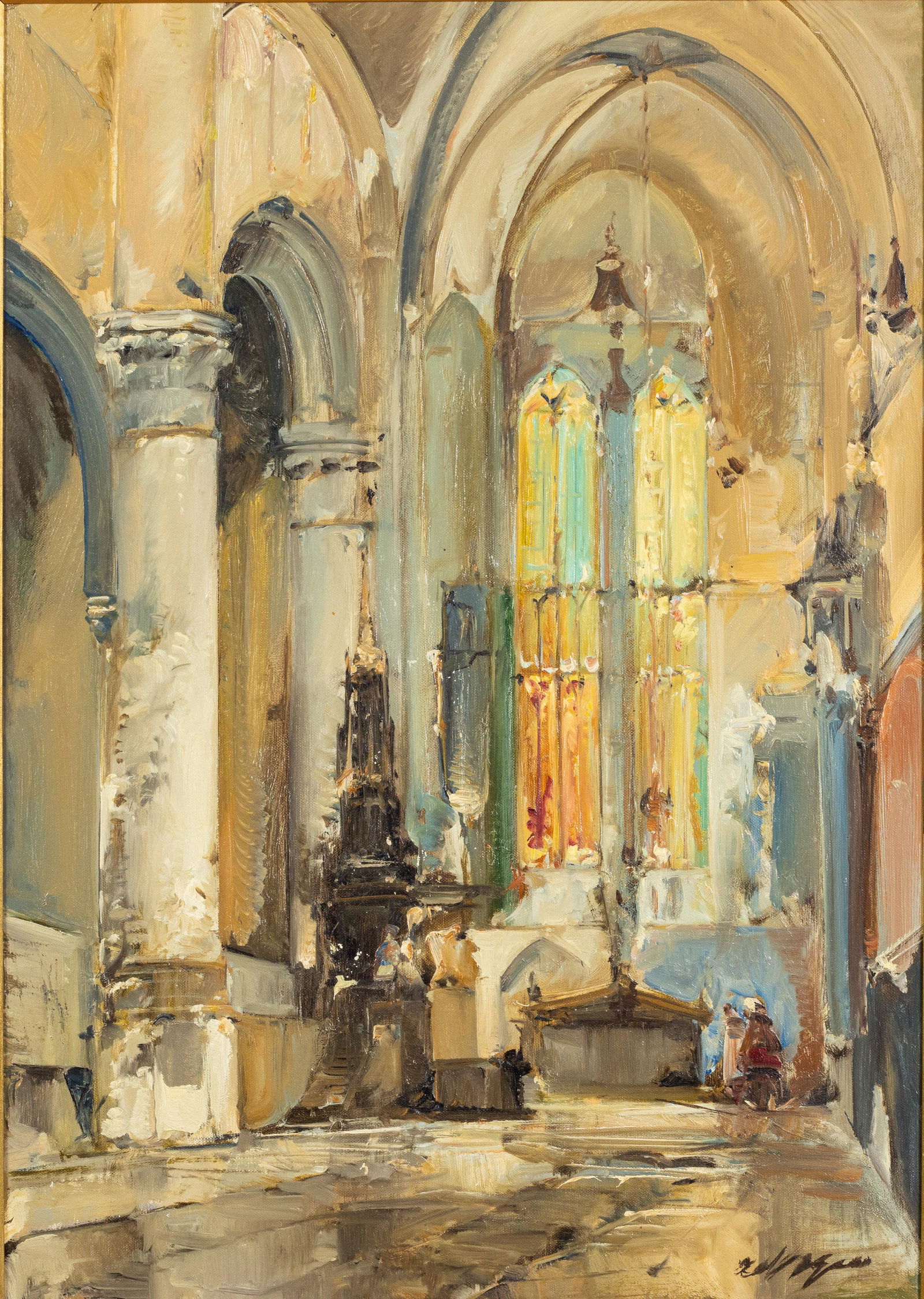 De Vogel, Church Interior, Oil on Canvas (1 of 15)