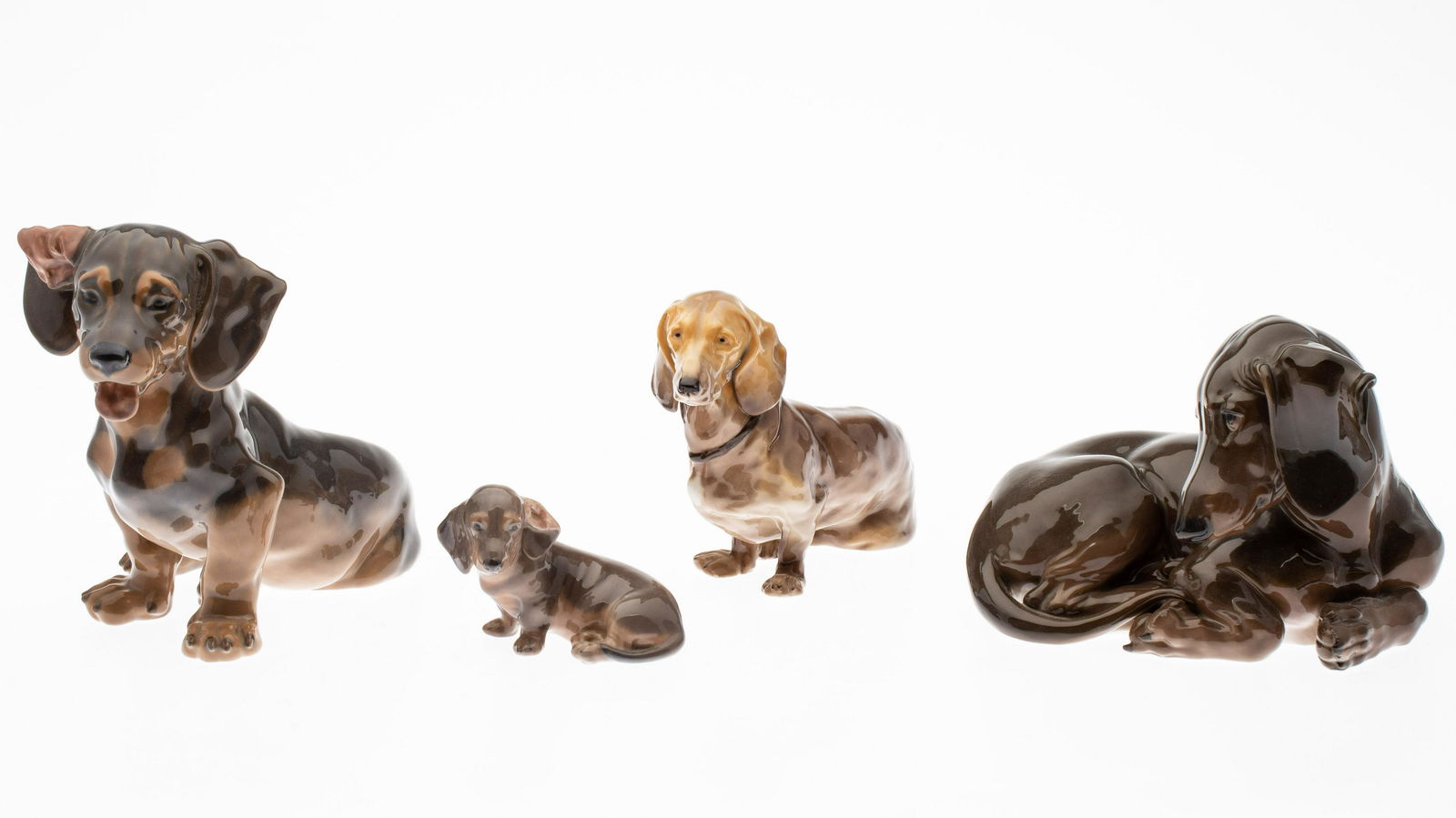 4 Porcelain Dachshunds Including Royal Copenhagen (1 of 12)