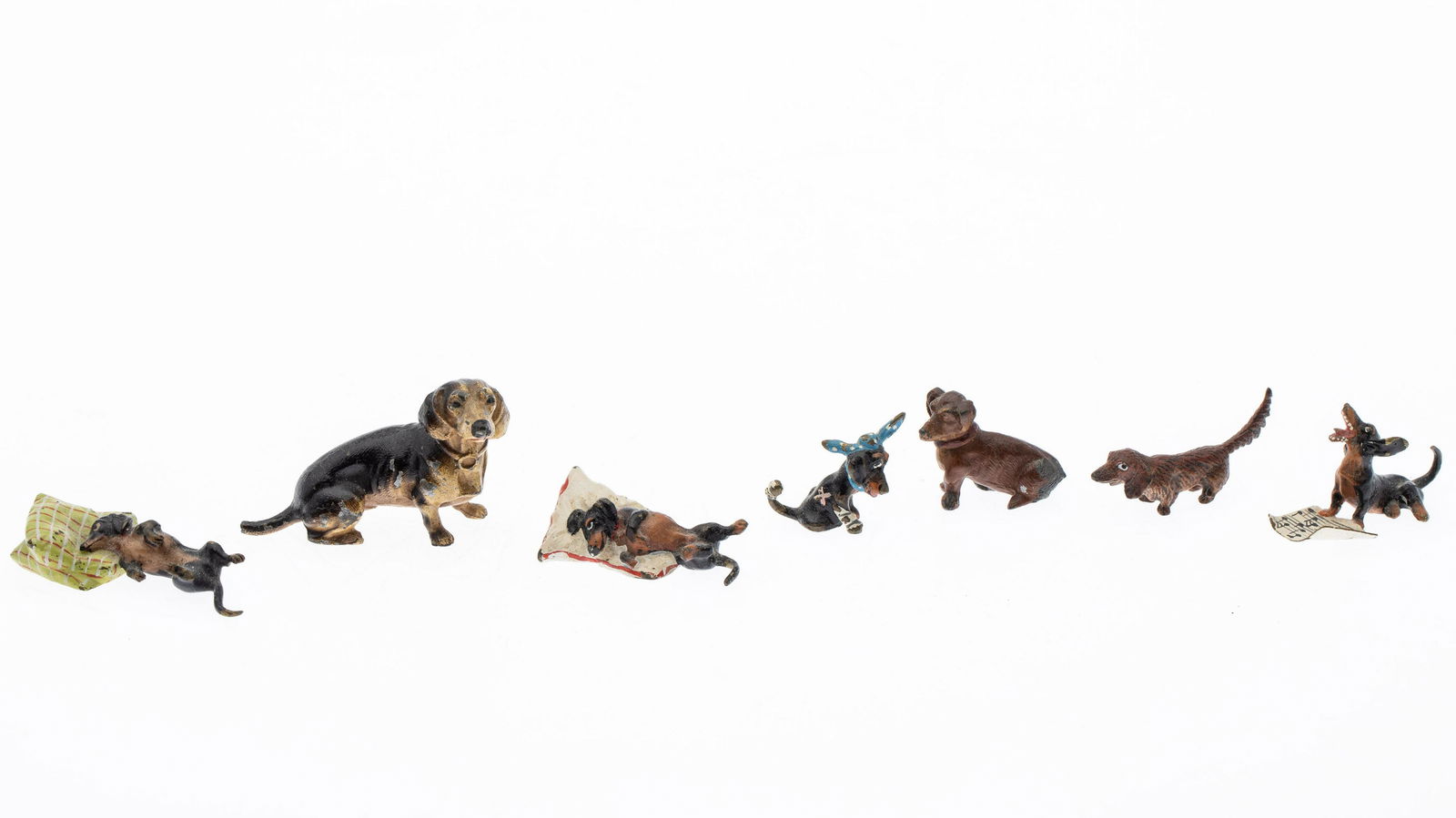 7 Austrian Cold Painted Bronze Dachshunds (1 of 7)