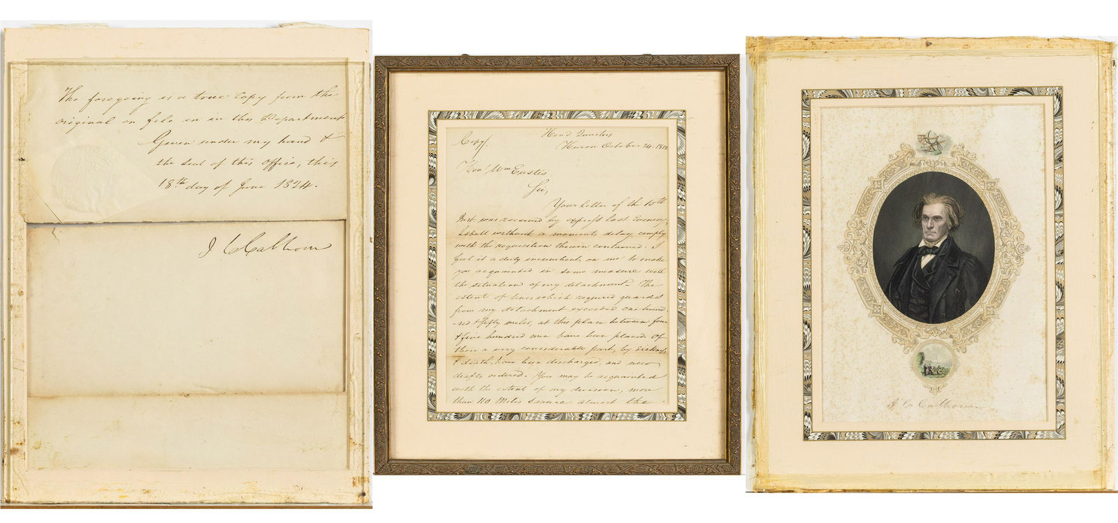 Letter signed by John C. Calhoun (1782-1850) (1 of 18)