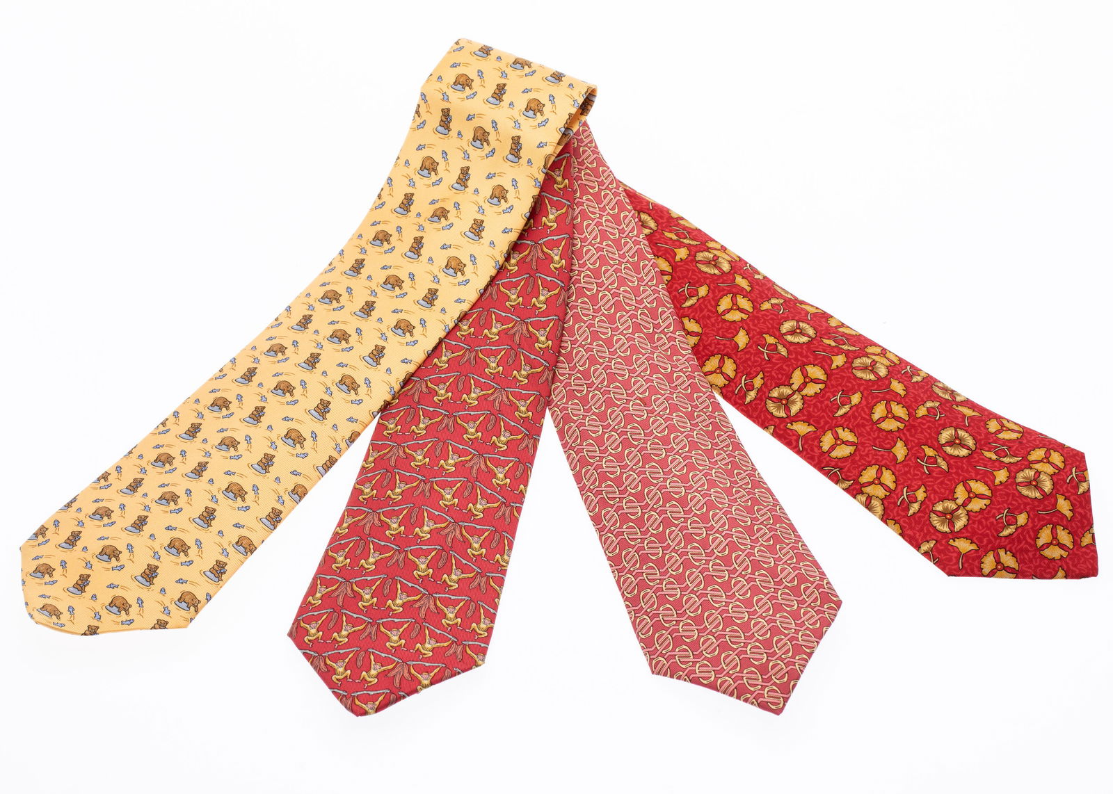 4 Hermes Whimsically Patterned Ties (1 of 7)