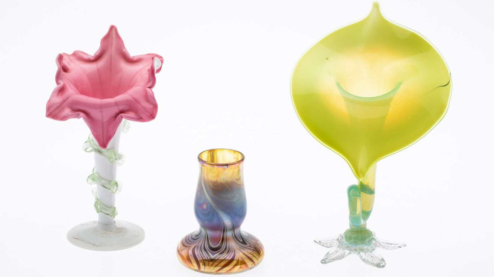 2 Glass Jack in the Pulpits & Feathered Glass Vase (1 of 15)