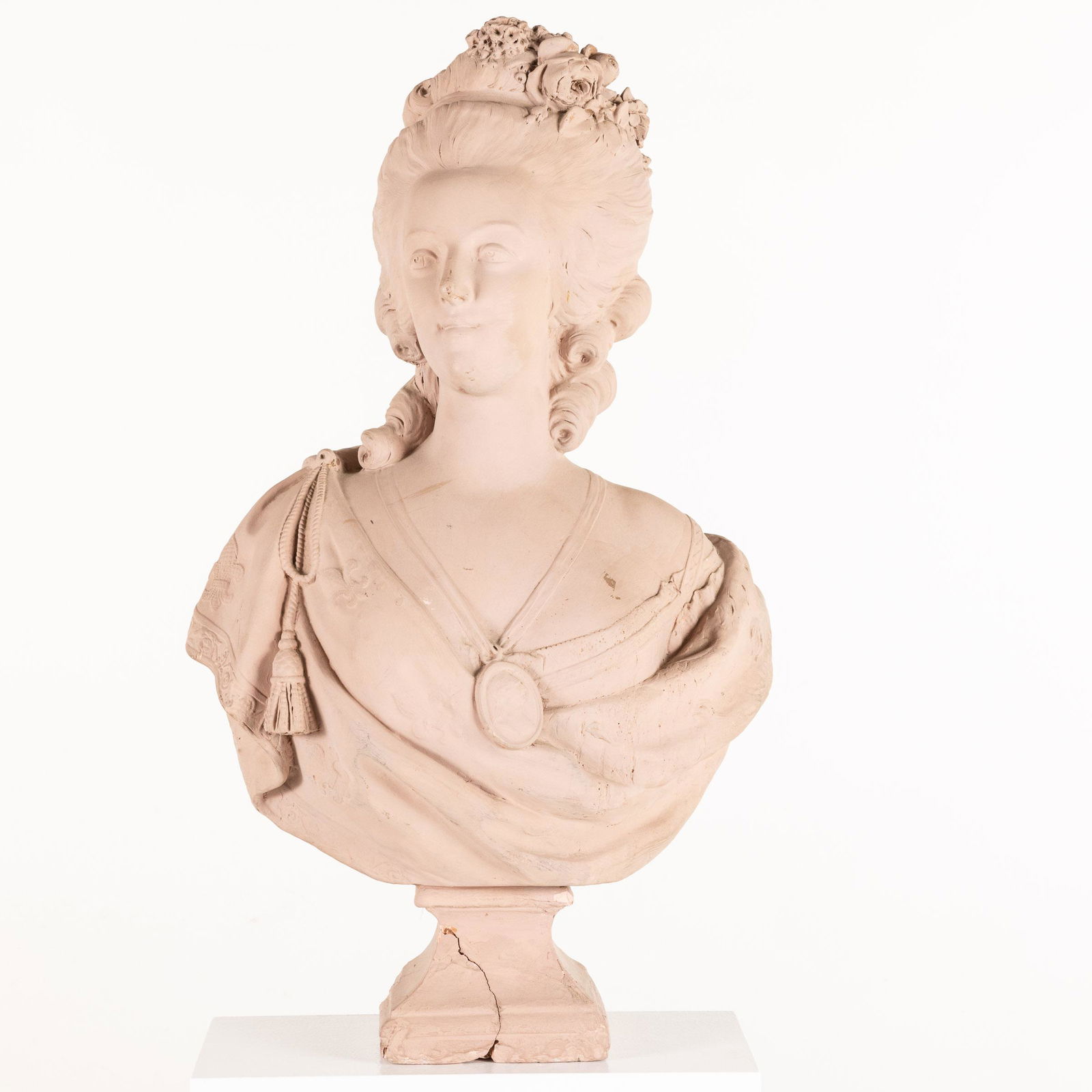 French Style Painted Plaster Bust of a Woman (1 of 13)