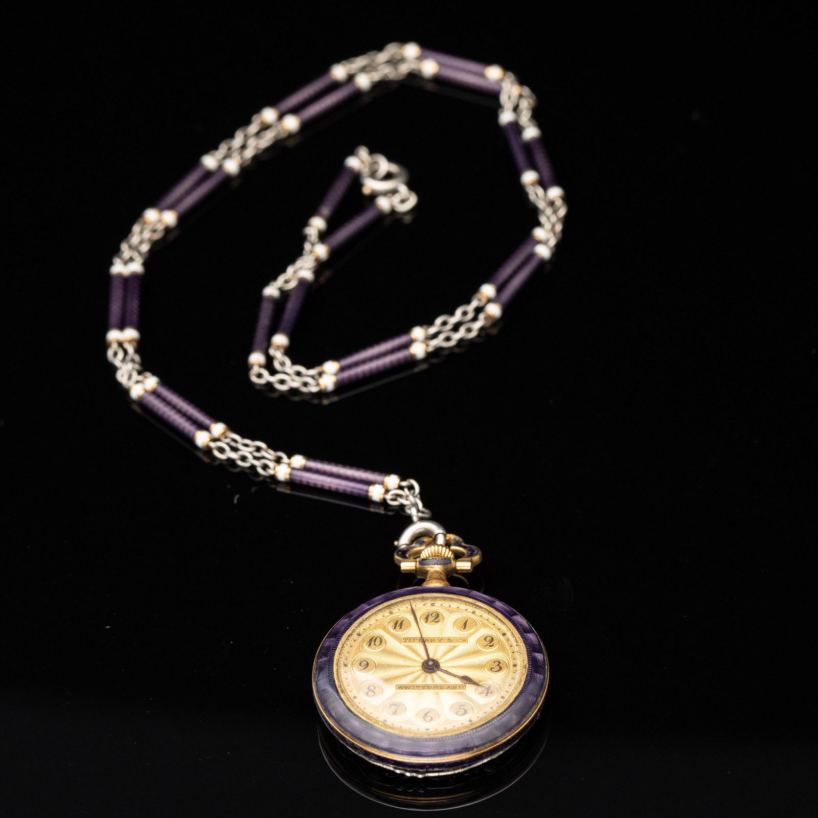 Tiffany 18k Gold, Enamel & Diamond Pocket Watch (1 of 6)