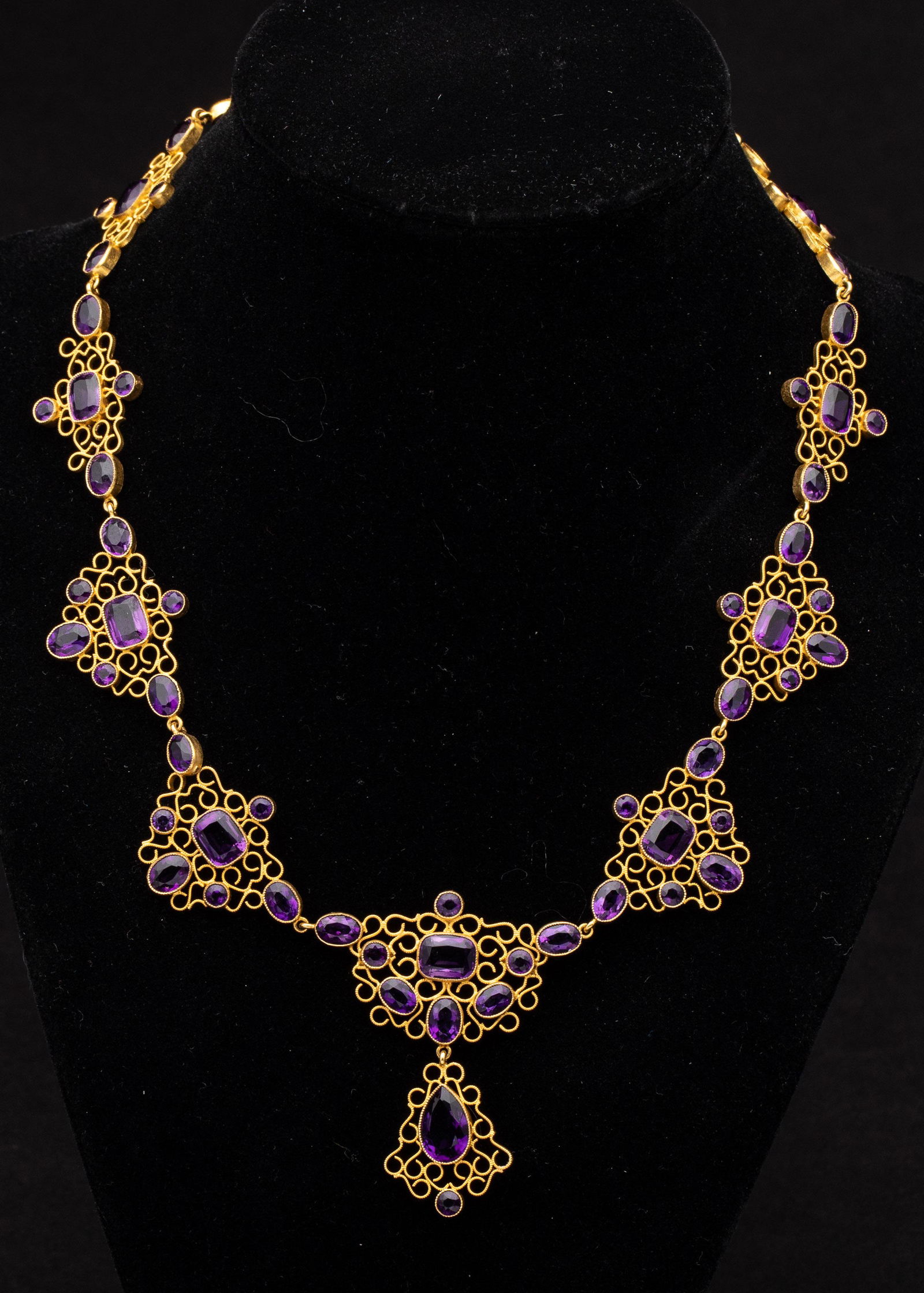 14k Gold and Amethyst Necklace, 19th Century (1 of 9)