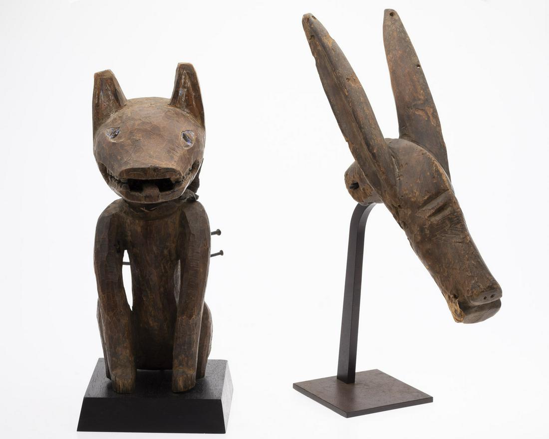 African Fetish Dog Figure and Carved Donkey Head (1 of 15)