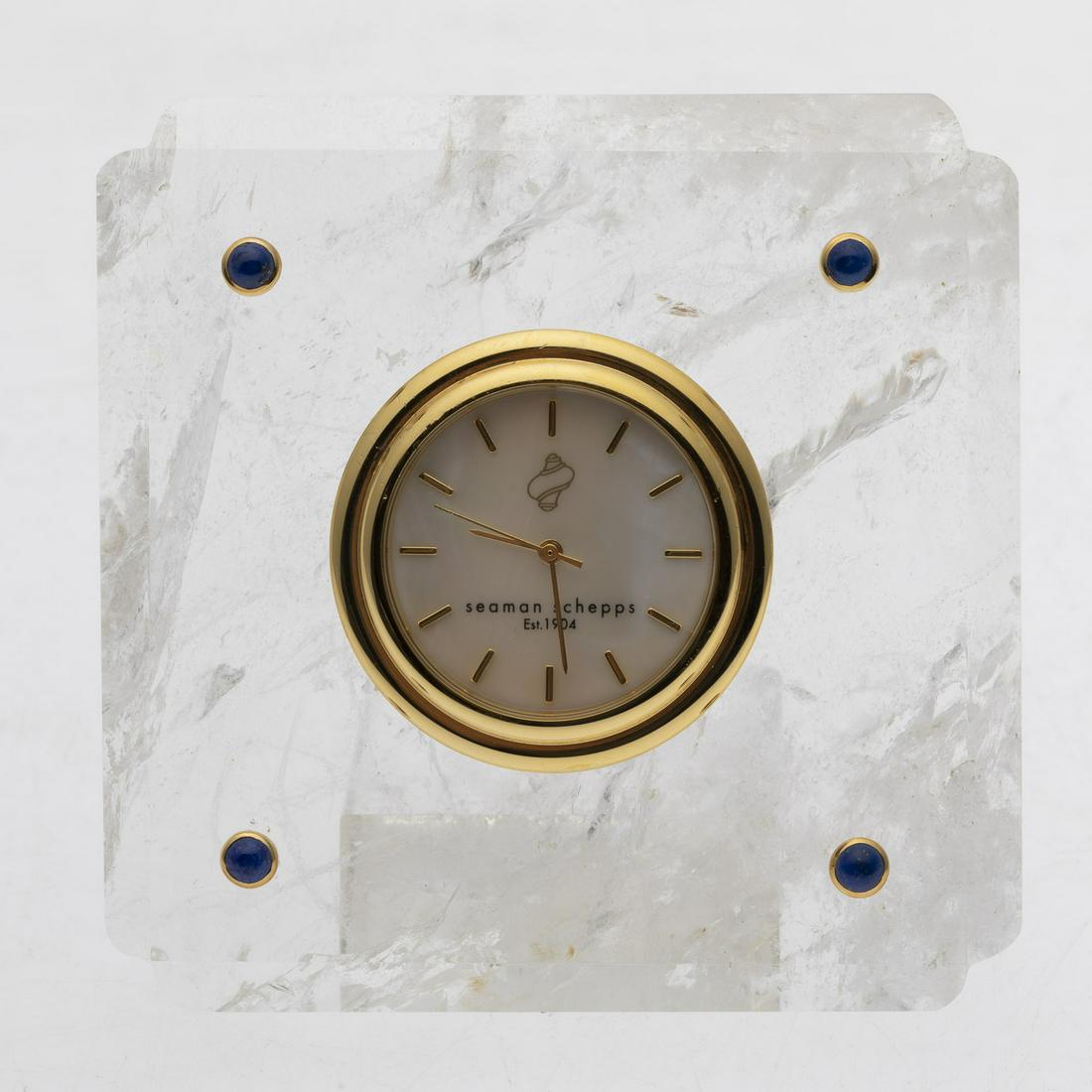 Seaman Schepps Rock Crystal Table Clock (1 of 6)