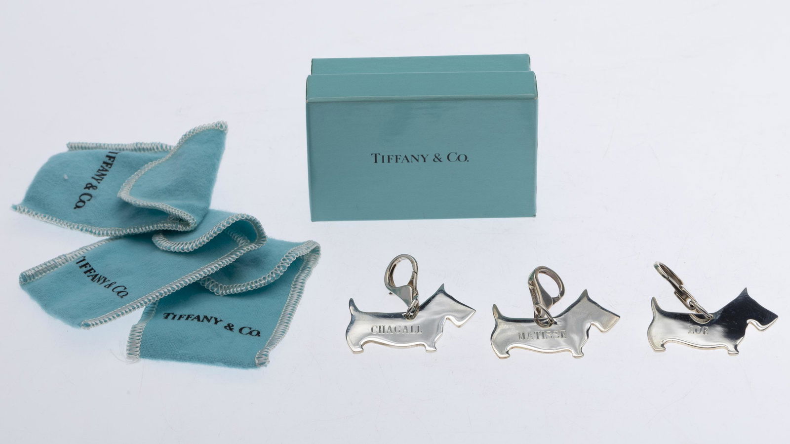 3 Tiffany Sterling Silver Dog Keychains (1 of 3)