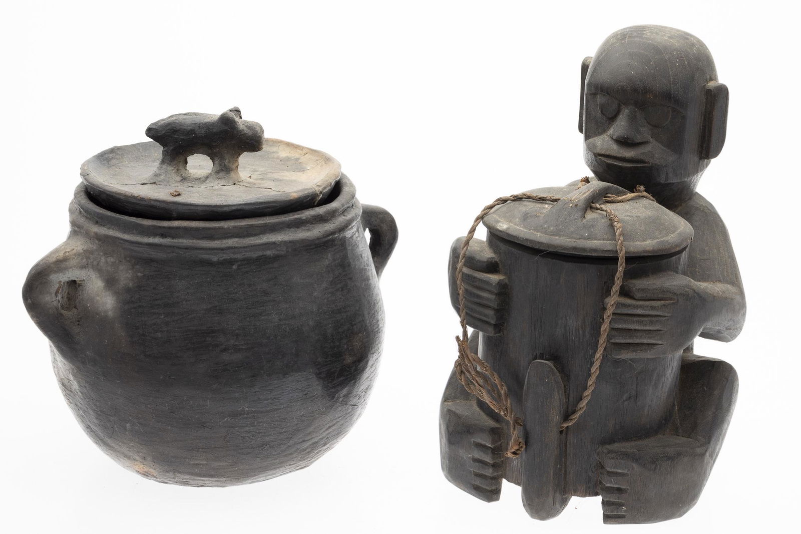 Indonesian Monkey Form Box & Ceramic Lidded Jar (1 of 10)