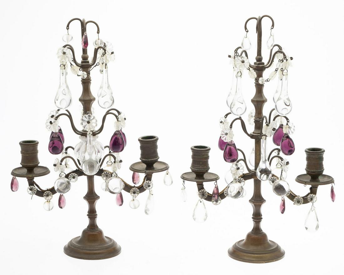 Pair of French Candelabra with Glass Drops (1 of 9)
