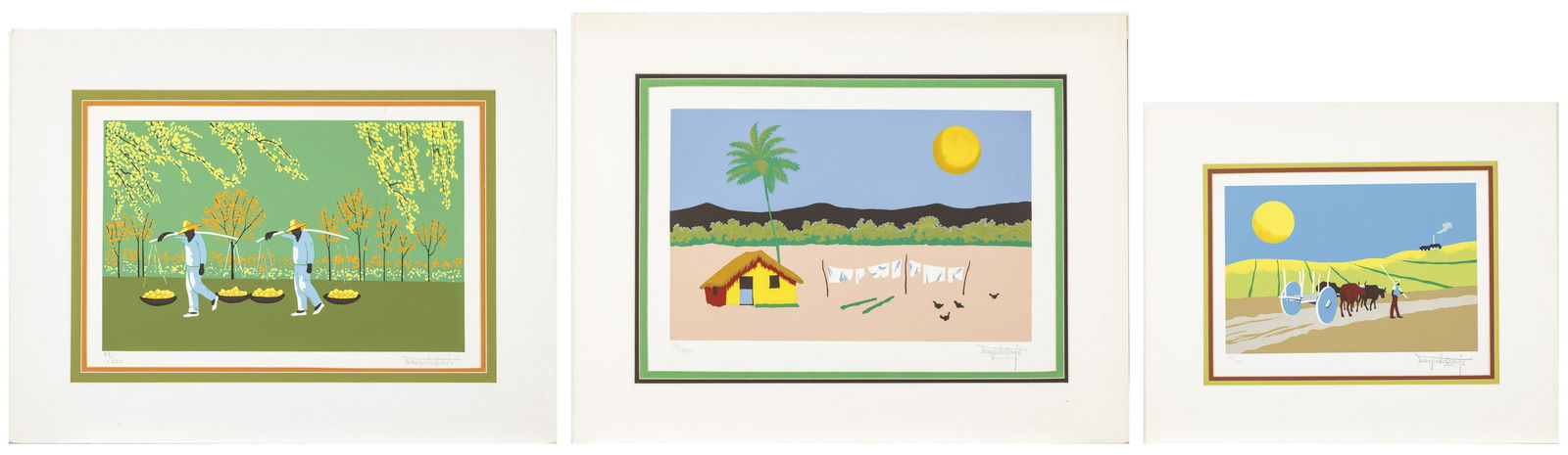 3 Manezinho Araujo (Brazil, 20th C) Prints, Matted (1 of 7)